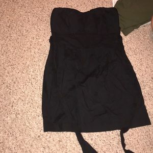 Black strapless prom dress